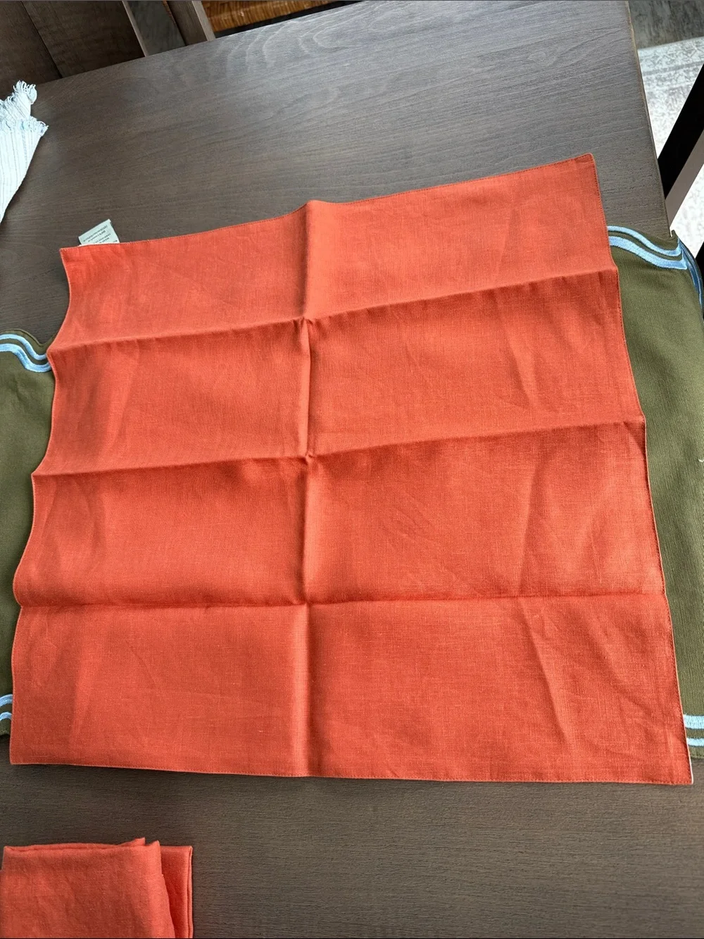 Pottery Barn Burnt Orange Linen Napkins